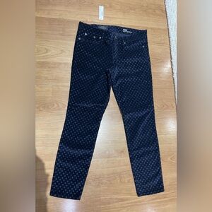 NWT J. Crew Navy Velvet Polka Dot Ankle Pants
